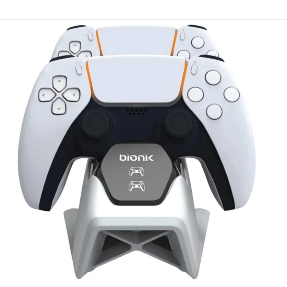 Bionik Power Stand for PlayStation 5 - Dual Control Charge Station - White/Black